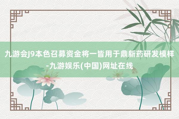 九游会J9本色召募资金将一皆用于鼎新药研发模样-九游娱乐(中国)网址在线