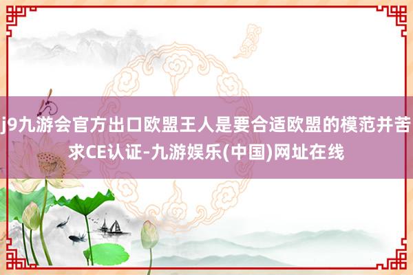 j9九游会官方出口欧盟王人是要合适欧盟的模范并苦求CE认证-九游娱乐(中国)网址在线