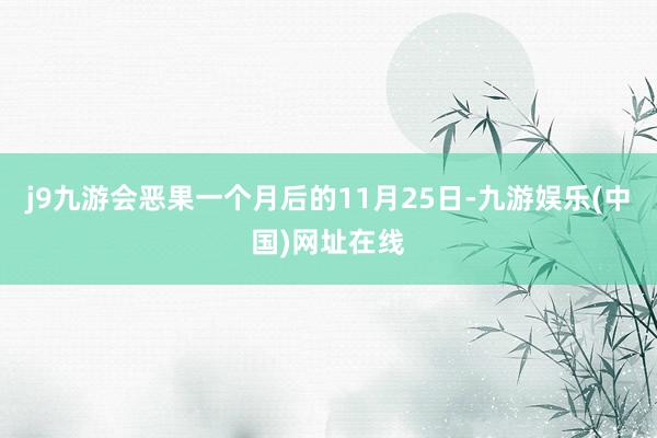 j9九游会恶果一个月后的11月25日-九游娱乐(中国)网址在线