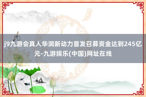 j9九游会真人华润新动力首发召募资金达到245亿元-九游娱乐(中国)网址在线