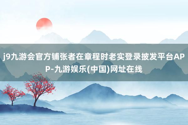 j9九游会官方铺张者在章程时老实登录披发平台APP-九游娱乐(中国)网址在线