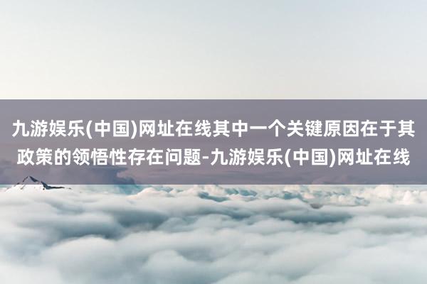 九游娱乐(中国)网址在线其中一个关键原因在于其政策的领悟性存在问题-九游娱乐(中国)网址在线