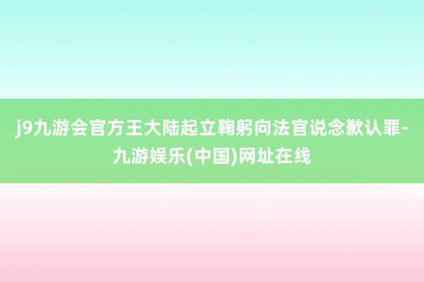 j9九游会官方王大陆起立鞠躬向法官说念歉认罪-九游娱乐(中国)网址在线