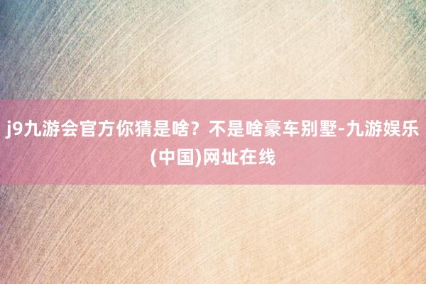 j9九游会官方你猜是啥？不是啥豪车别墅-九游娱乐(中国)网址在线