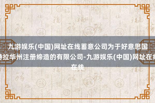 九游娱乐(中国)网址在线　　蓄意公司为于好意思国特拉华州注册缔造的有限公司-九游娱乐(中国)网址在线